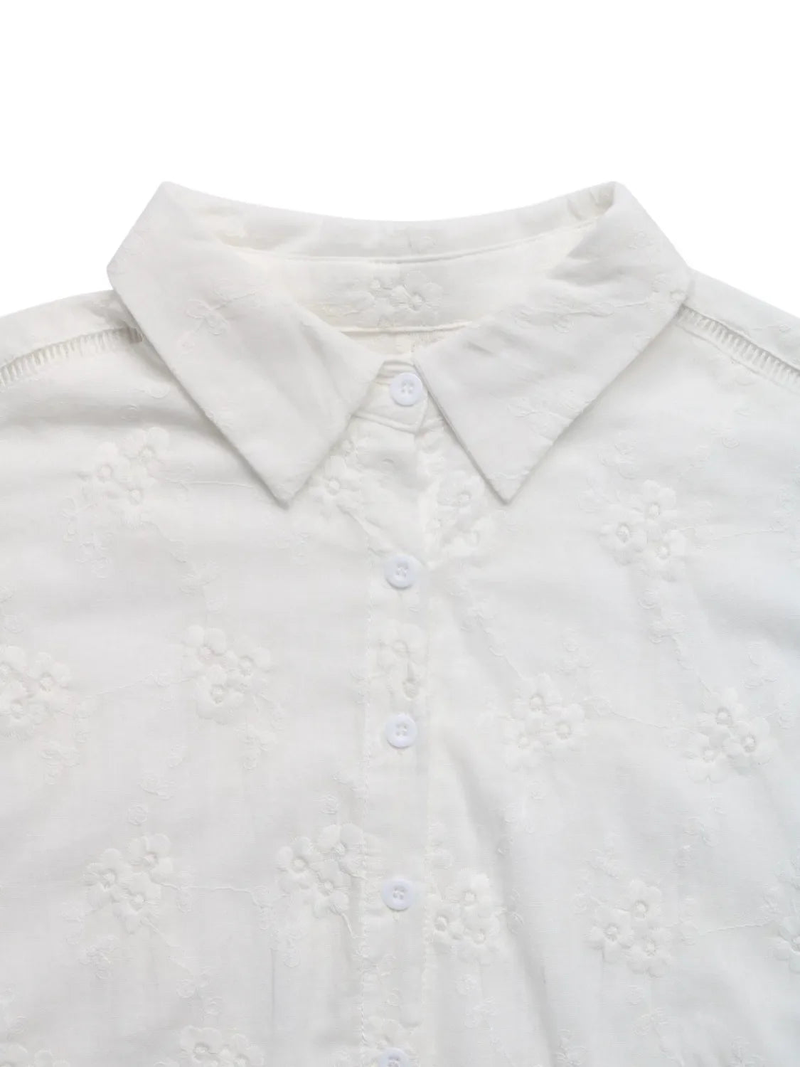 Embroidered Collared Neck Short Sleeve Shirt