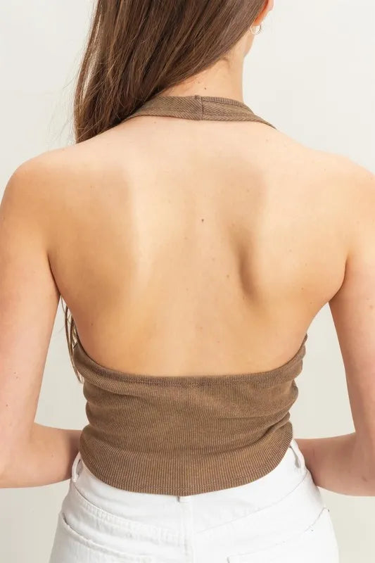 HYFVE Mineral Wash Halter Neck Everyday Top