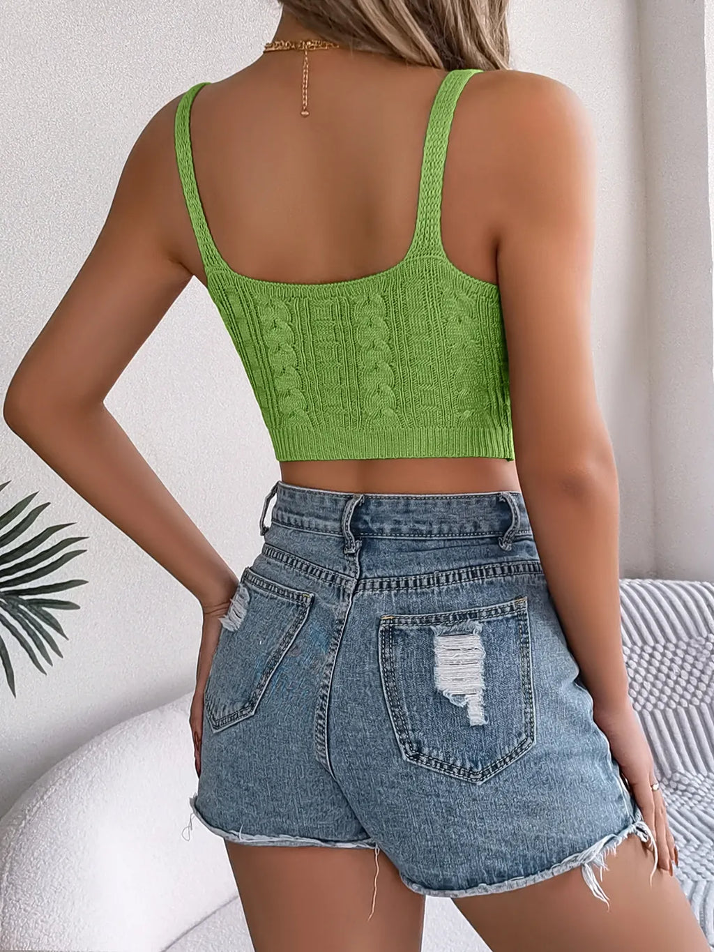 Cable-Knit Short Cami