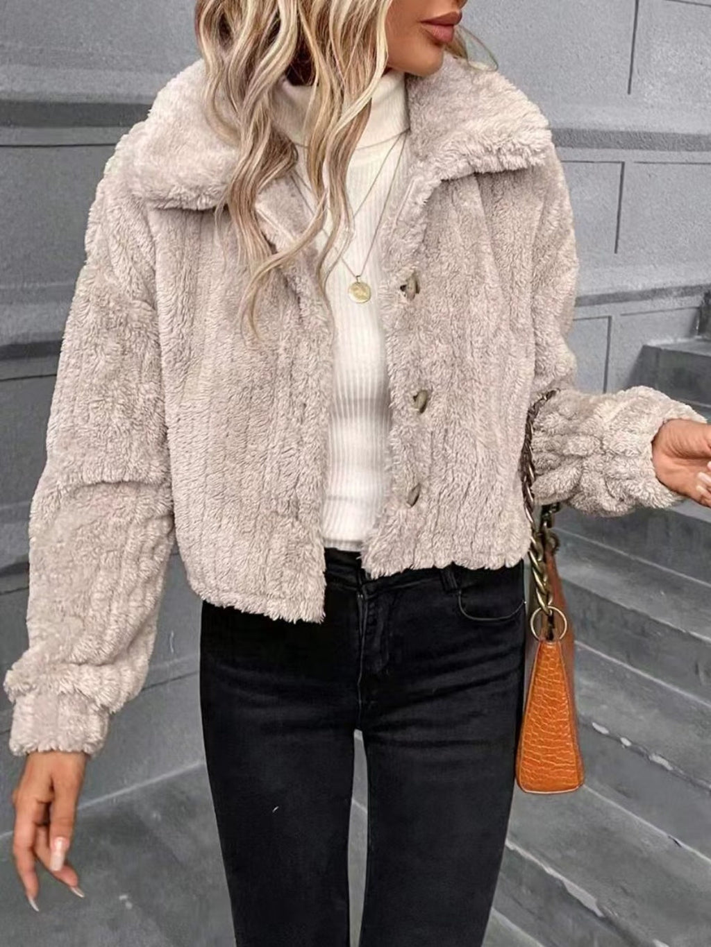 Button-Up Long Sleeve Fuzzy Outerwear | Cozy & Trendy Cold-Weather Layer