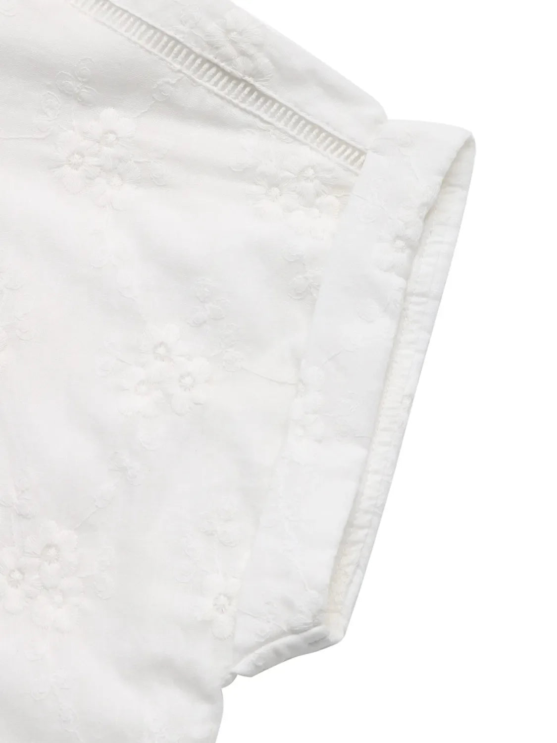 Embroidered Collared Neck Short Sleeve Shirt