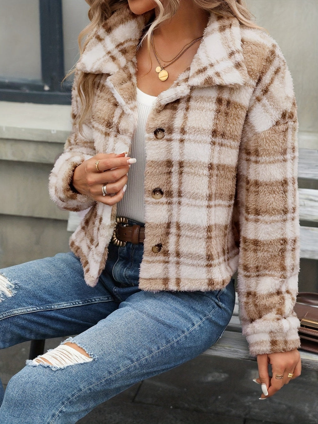 Button-Up Long Sleeve Fuzzy Outerwear | Cozy & Trendy Cold-Weather Layer