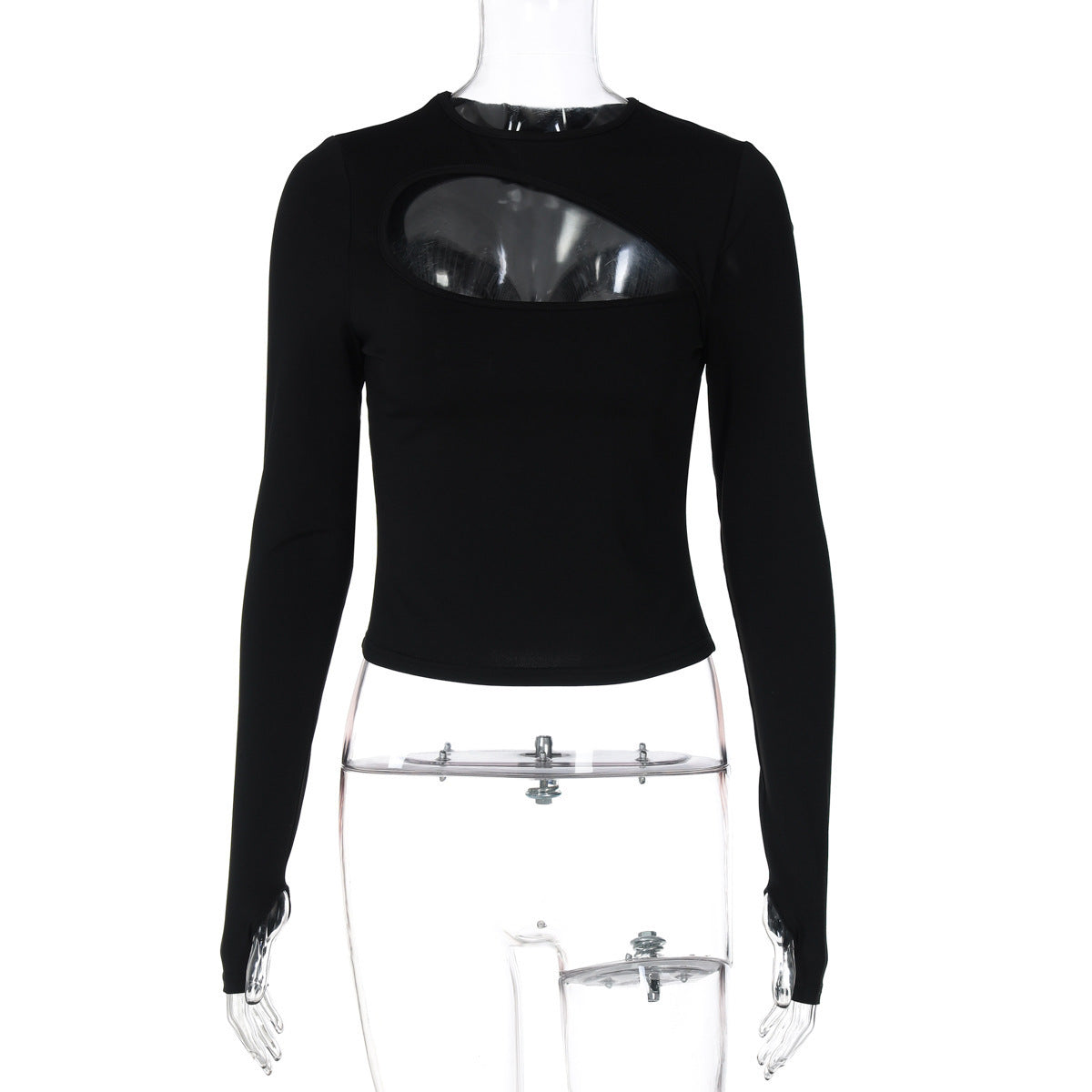 Hollow Long Sleeve SlimFit T-Shirt Edgy & Chic