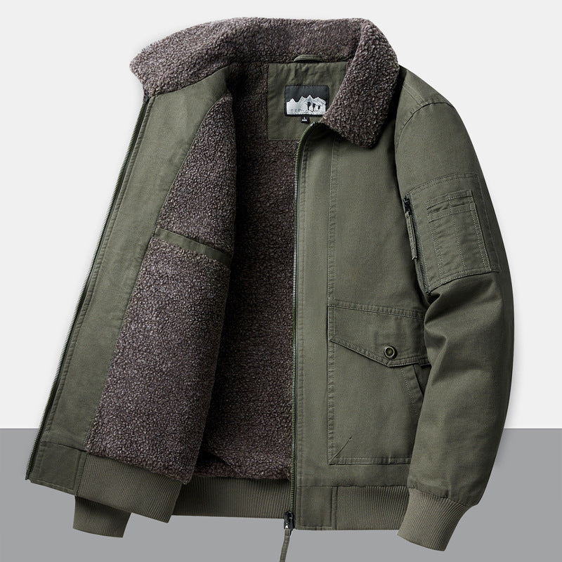 Casual Fleece-Lined Warm Cargo Jacket