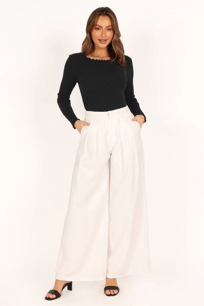 Lettuce Edge Round Neck Long Sleeve T-Shirt