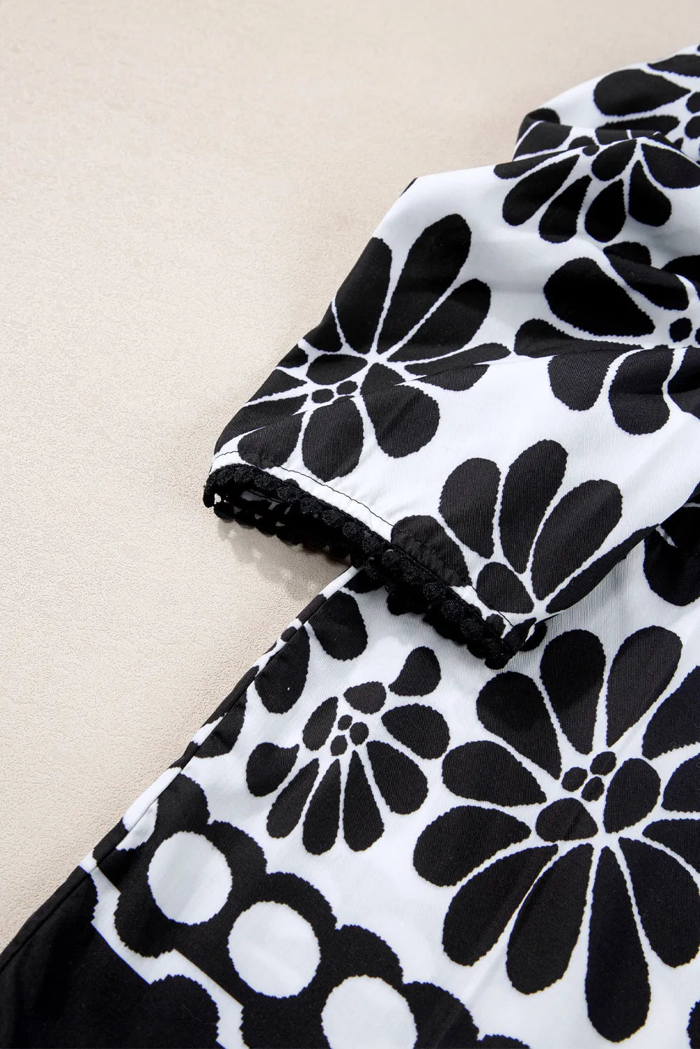 Printed Round Neck Half Sleeve Blouse | Stylish & Versatile