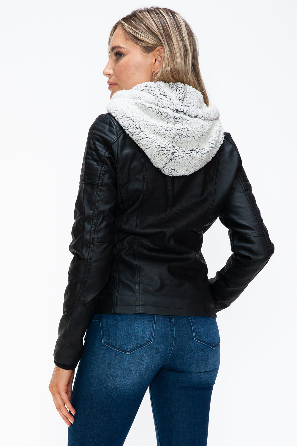 YMI Removable Faux Layered Multi-Pocket Jacket Cozy & Versatile