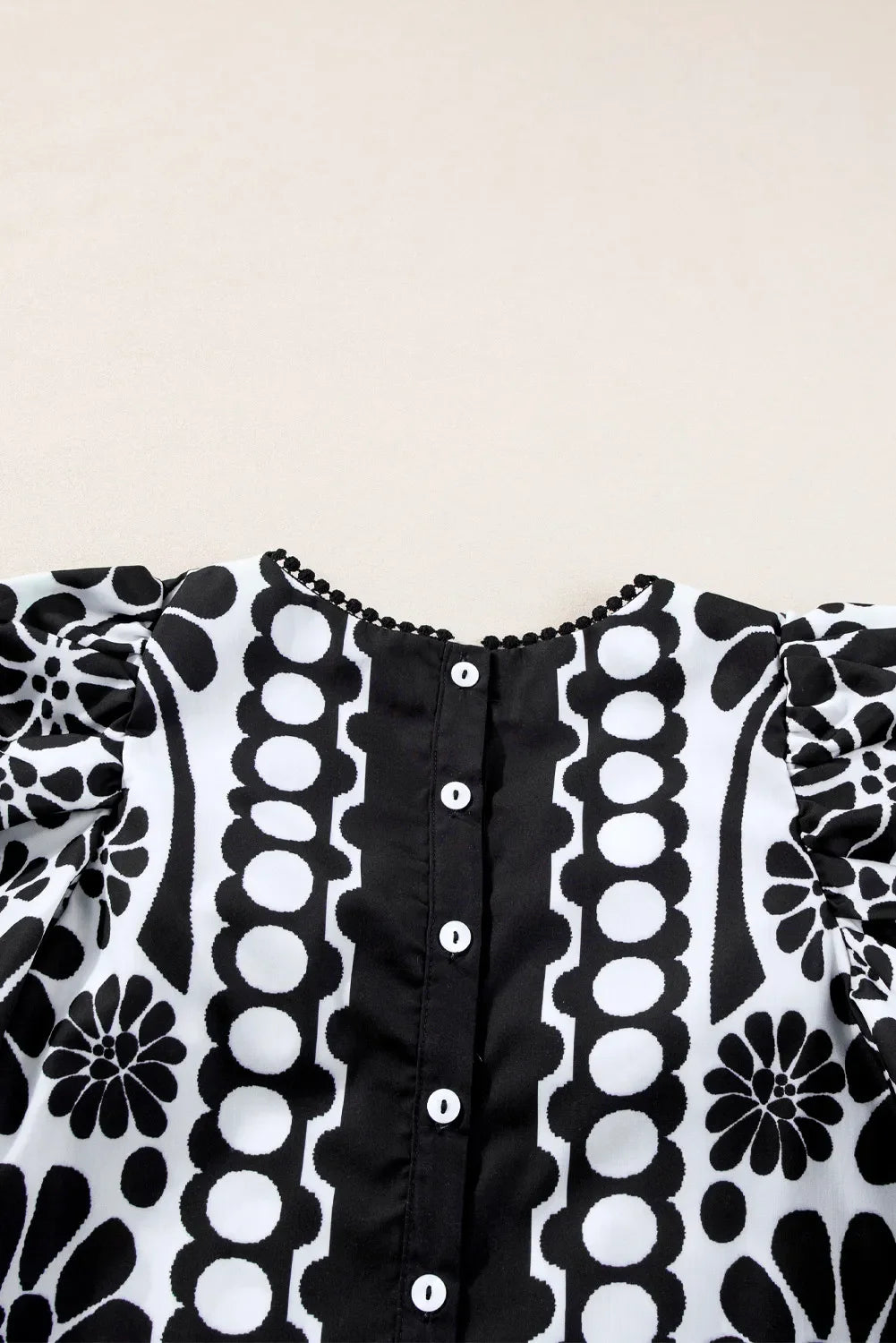 Printed Round Neck Half Sleeve Blouse | Stylish & Versatile