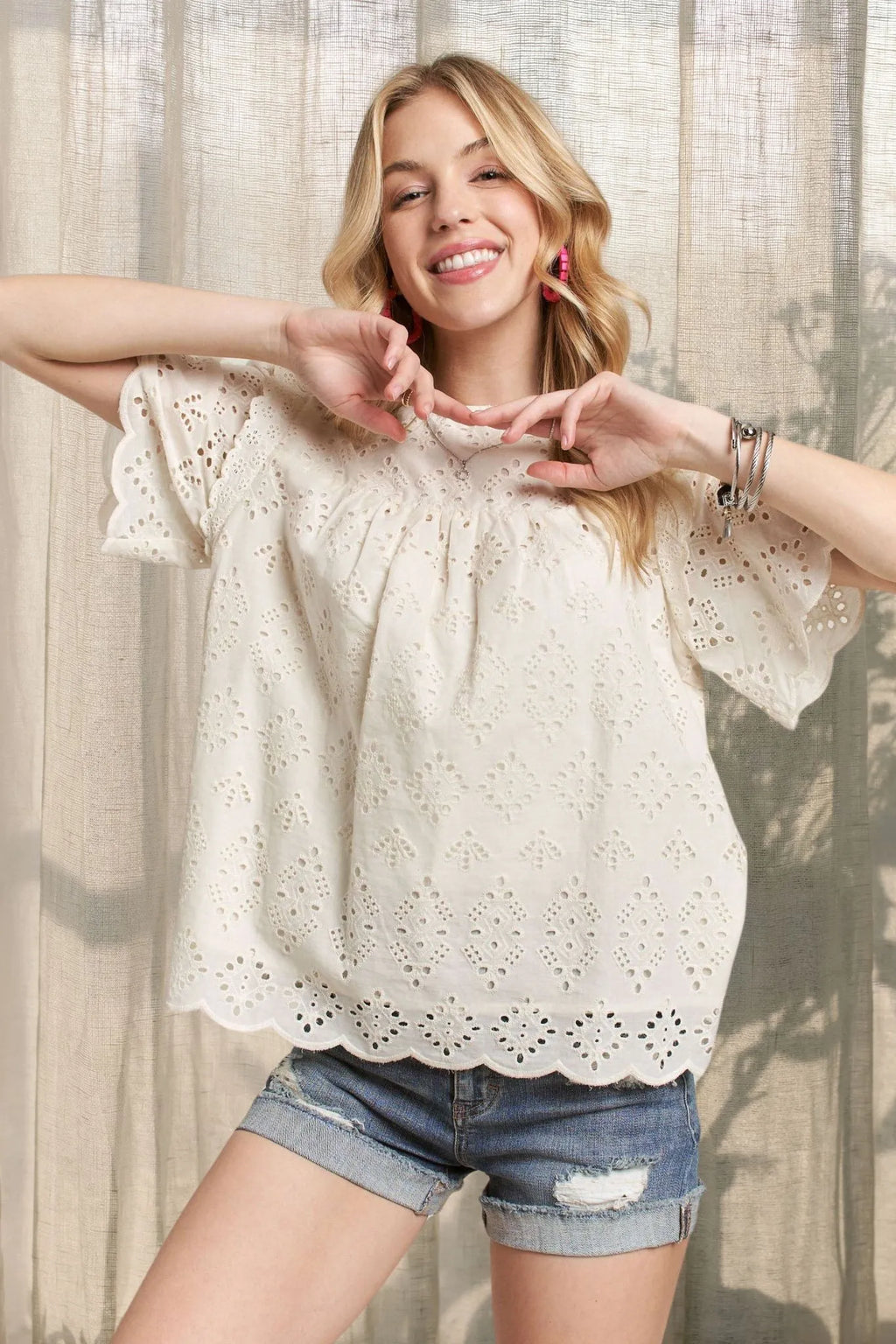 Ruffle Shoulder Blouse