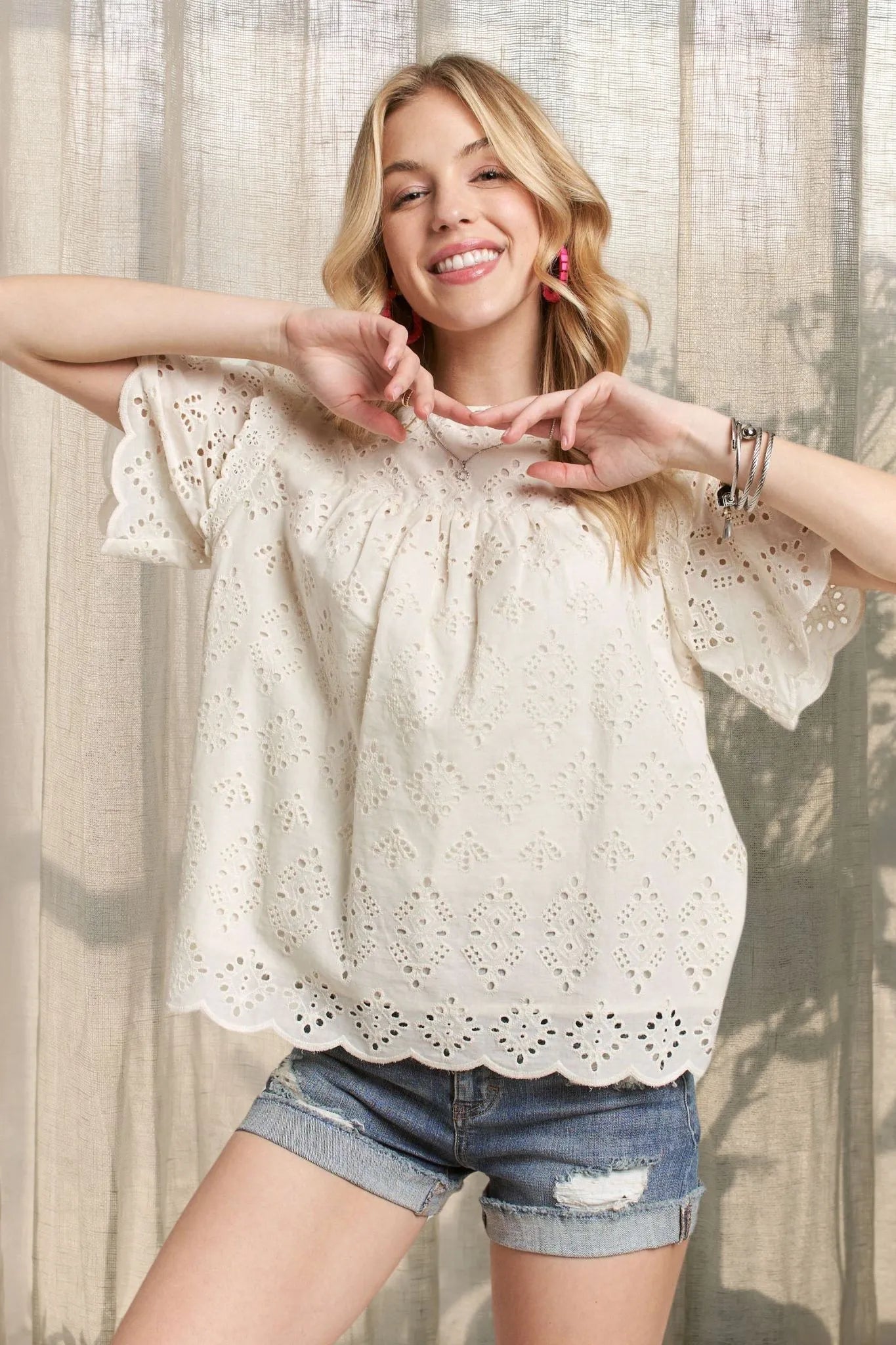 Ruffle Shoulder Blouse